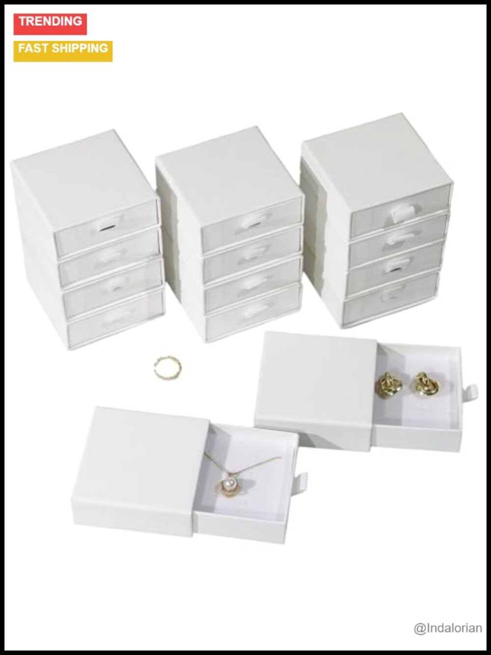 40 Jewelry Gift Boxes Cardboard Drawer Design Small Business Packaging